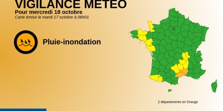 Le Gard et l’Hérault placés en vigilance orange « pluie-inondation » dès ce mercredi